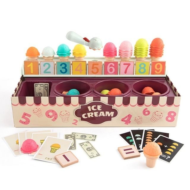 Kids Interesting Role-playing Game Ice Cream Math Toy